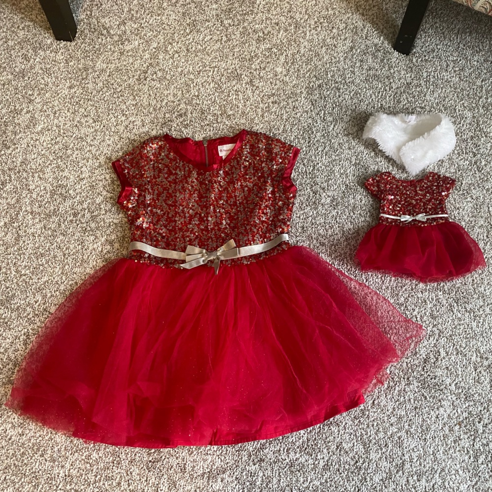 American girl holiday dress for girl and doll